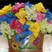 Spring Centerpiece daffodils, roses, hydrangeas, bee and lady bug Easter Centerpiece