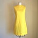 vintage 60s dress - SCALLOPED bright yellow shift dress / S