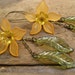 Daffodil Earrings, Lucite flower earrings in orange and yellow, beautiful large, light weight dangle earrings