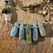 Tribal Necklace, rustic blue green Kyanite Necklace, with blue kyanite, and brass bells (great for bellydancers)