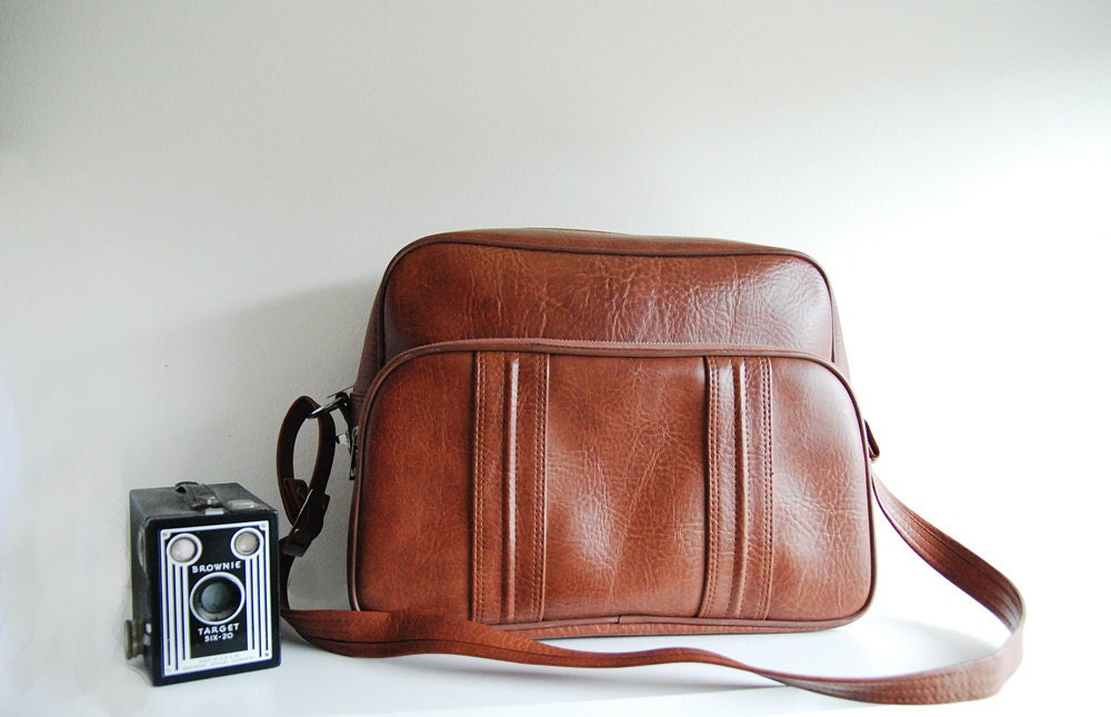 Large Leather OverTheShoulder Bag Luggage / Camera Bag