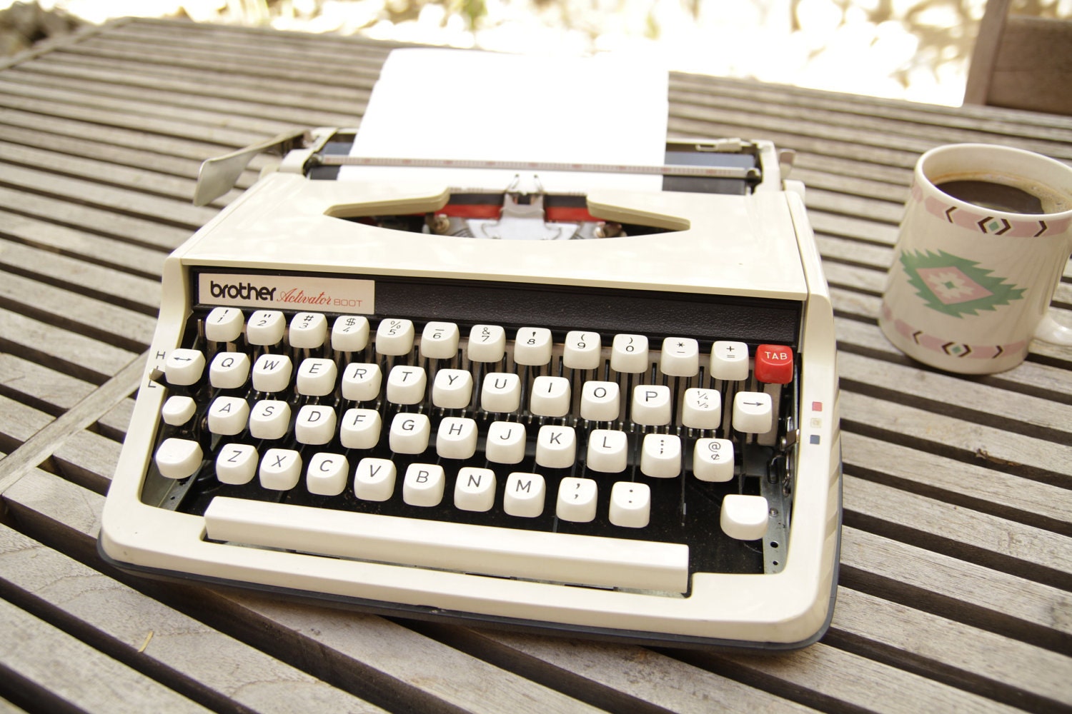 vintage TYPEWRITER Brother brand 60s cream PORTABLE original
