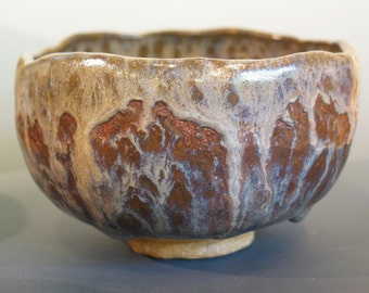 Gorgeous Hand Formed Chawan Japanese Style Teabowl Carved Foot George Watson Signed