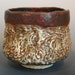 LARGE Chawan Japanese Style Shigaraki Tea Bowl Iron Red Brown and Milk White