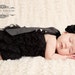 Black Lace romper with satin halter straps - Cotton XS (Newborn - 12 Months)