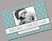 Printable Holiday Cards, Christmas Cards, aqua, red and brown, polkadots, printable file (404) Il_170x135