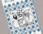 Photo Christmas Cards, Holiday Cards Blue and Silver, Sparkly, Printable Digital File (452) Il_170x135