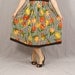 Sale Vintage Full Skirt / German Folk Dirndl Skirt / Black and White Striped with Colorful Tulips / L Clearance Oktoberfest