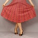 Vintage Circle Skirt / German Folk Dirndl Skirt / Dark Pink and Floral / Spring Fashion / XL XXL