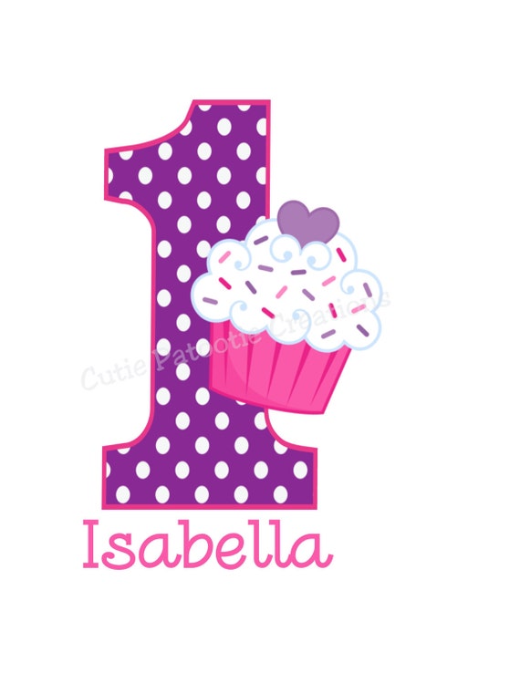 Cupcake Birthday Shirt or Bodysuit Personalized Il_570xn
