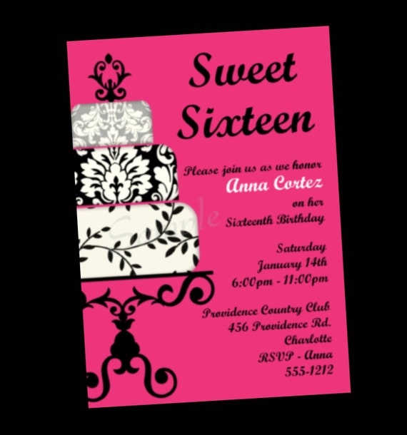 Sample Sweet 16 Invitations 3