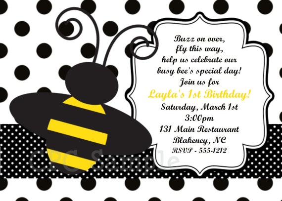 Bumble Bee Invitations Printable 4