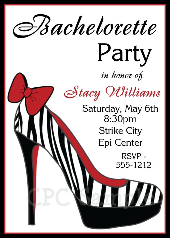 Items similar to Shoe Bachelorette Party Invitation Girls Night Out ...