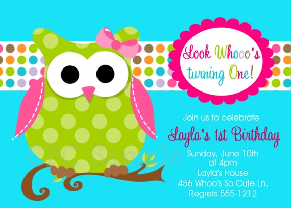 First Birthday Owl Invitations 5