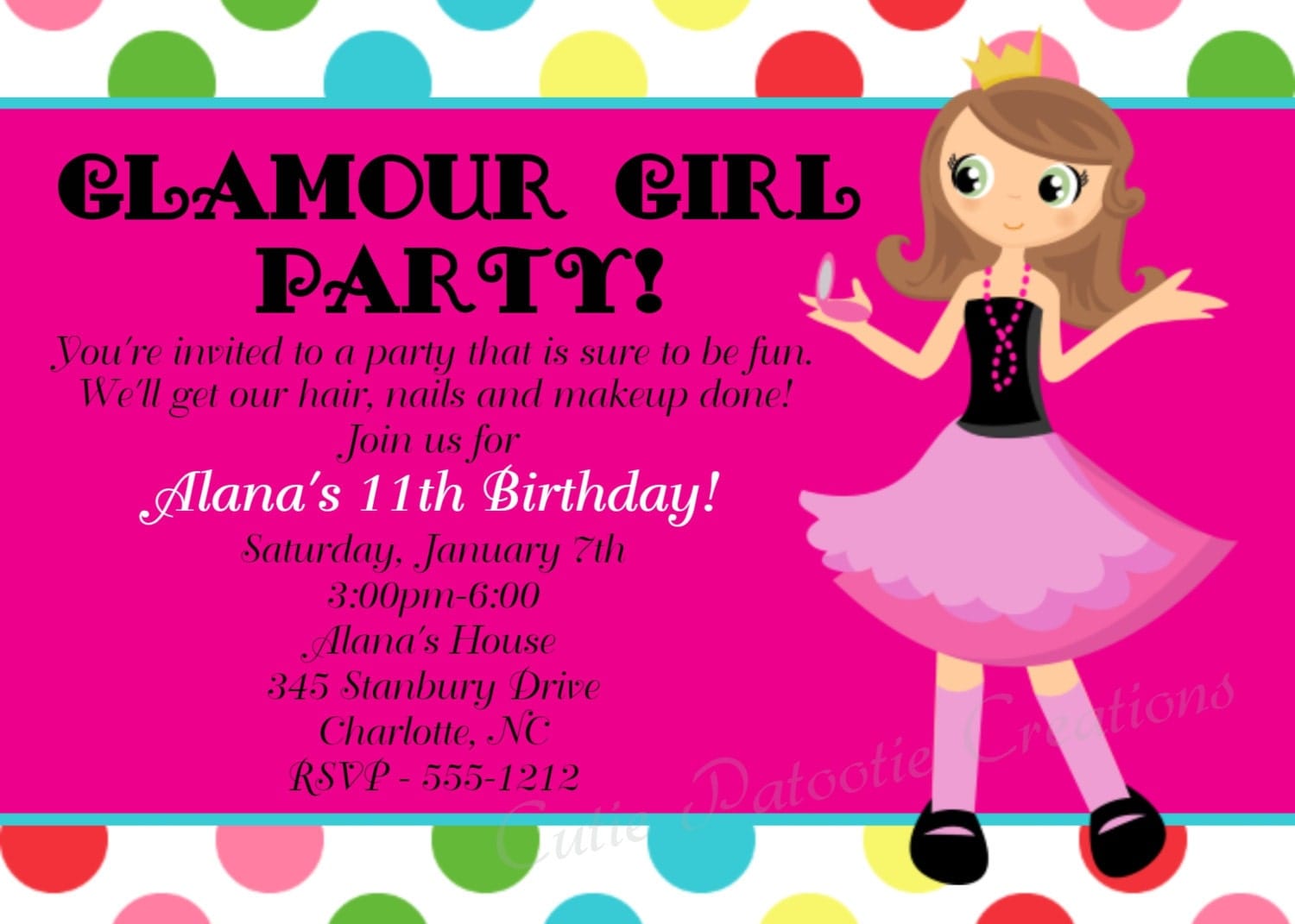 Girls Party Invitations Printable 9