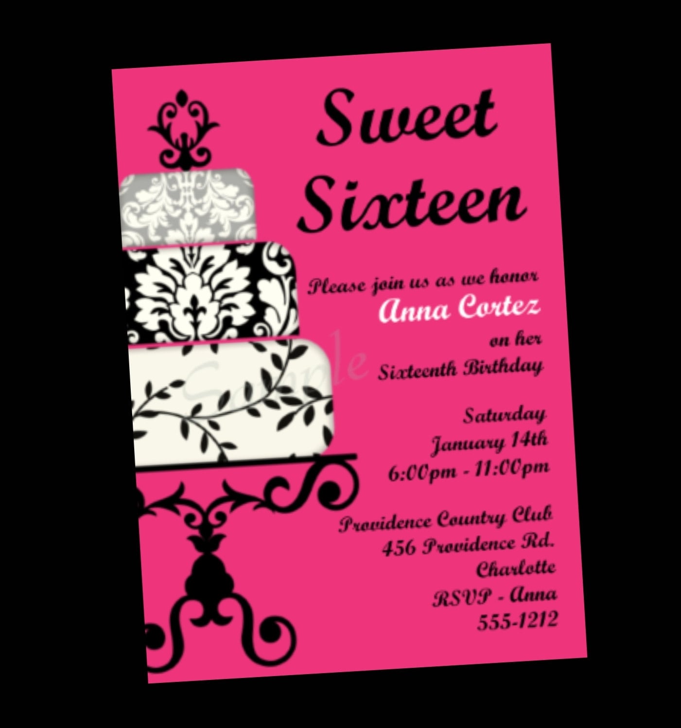 Invitations For Sweet Sixteen Birthday Party 1