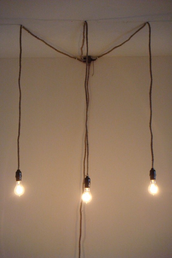 Vintage Single Bare Edison Bulb Pendant