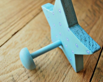 Wooden star peg hook Star coat hook Star wall hook