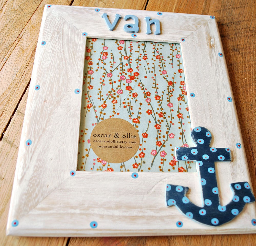 Anchor picture frame Personalized anchor frame Beach decor