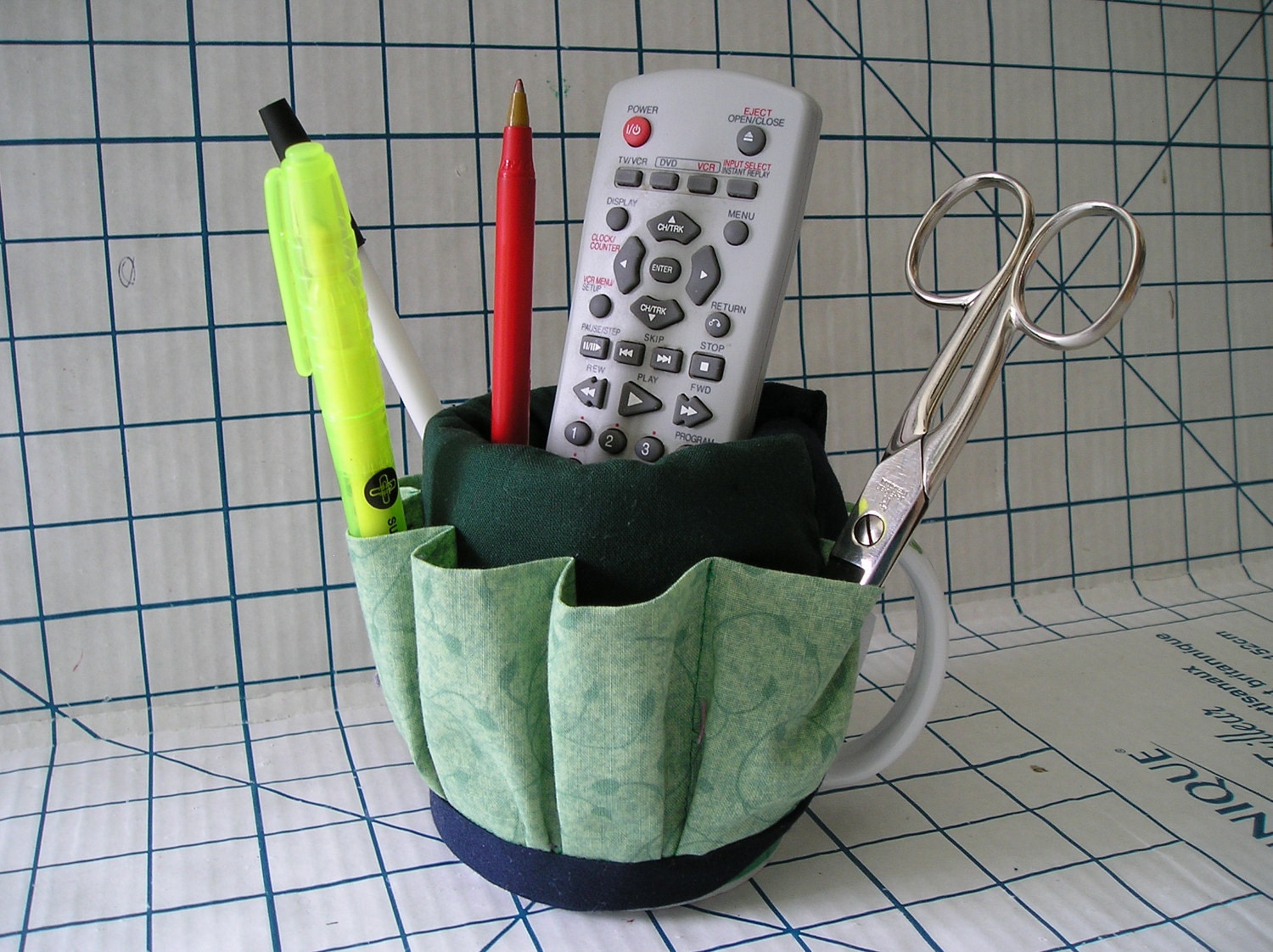 Pencil Holder Coffee Mug Hugger to Store Pens by sew11mom13