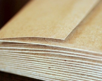 100 A1 Kraft Envelopes: kraft or light brown envelopes, grocery bag envelopes, A1 envelopes, rustic, recycled, 3 5/8" x 5 1/8" (92 x 130mm)