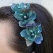 Deep Teal and Purple Flower Headband with Pearl Center