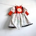 Girl's Red Apron Dress 18 Months Shabby Chic Children's Clothing Cream Lace Baby Clothes Vintage Fabric Eco Friendly 'EUGENIA'