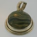 Vintage Sterling Silver and Striped Green Agate Pendant