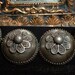 Antique Denmark Sterling Silver Domed Ear and Pin Brooch Set Demi Parure