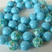 Antique Italian Murano IRIDESCENT BLUE & Gold Foil Glass Bead Necklace FABULOUS Original