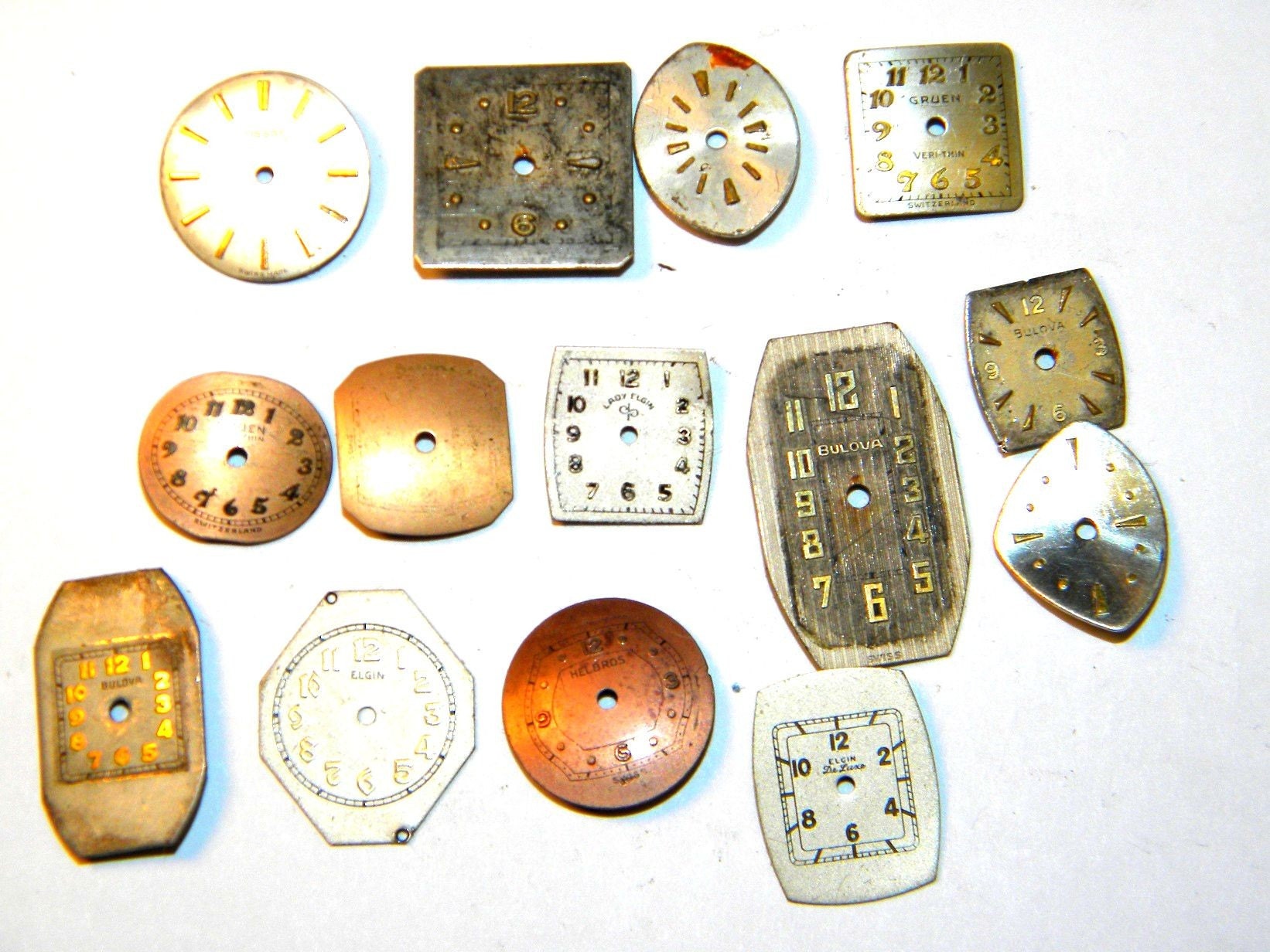 14 Odd Shaped Vintage Watch Faces