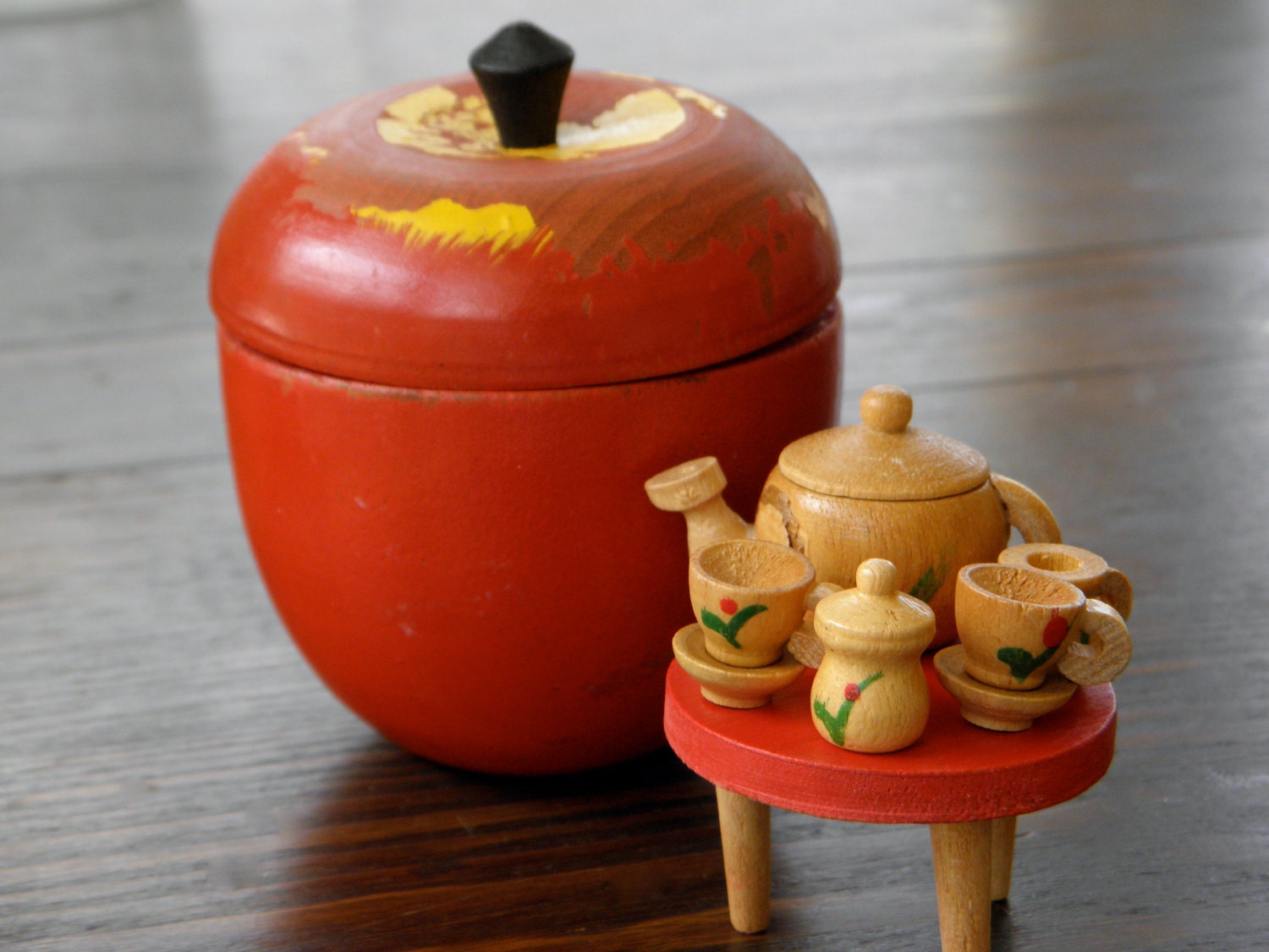 tea set toy wooden