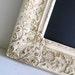 Framed CHALKBOARD Vintage Wedding Decoration Ivory Gold Ornate Picture Display Sign Framed Bulletin Board French Country Magnet Board