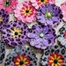 Paper FLowers In Animal Prints to embellish your project set of 12 pink purple grey