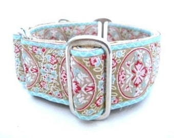 Houndstown 1.5" Coral Medallion Martingale Collar