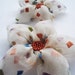 Cream off Organza Fabric with colorful squares Flowers Handmade Appliques Embellishments(3 pcs)