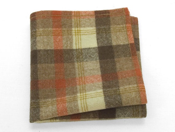 Wool Men's Pocket Square with a wide plaid pattern by goodsforlife
