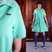 vintage lacoste romper / 1960s green shorts playsuit / size large / sporty preppy mint green L