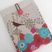 Japanese linen bird print kindle touch Kindle Voyage, Kindle Paperwhite and kindle case