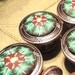 Large 1.50 Inch Diameter Cabinet Knobs/Pulls Mahogany and Copper Set of SIX polymer clay