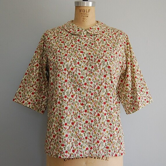 1950s PETER PAN collar cotton blouse