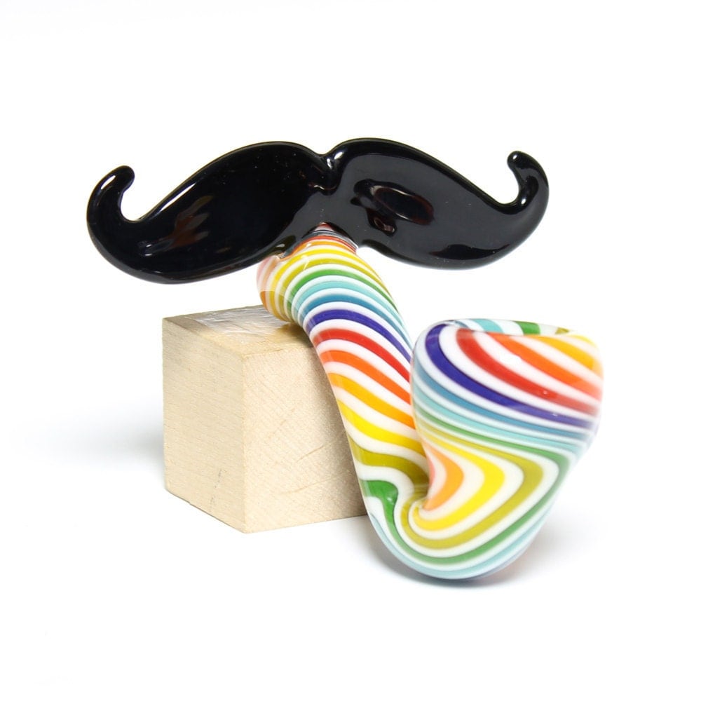 Glass Pipe Mustache Sherlock MADE TO ORDER Hedcraft by Hedcraft