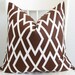 Decorative pillow cover - Throw pillow - Lattice pillow - 20x20 - Brown - White - Lattice - Designer fabric