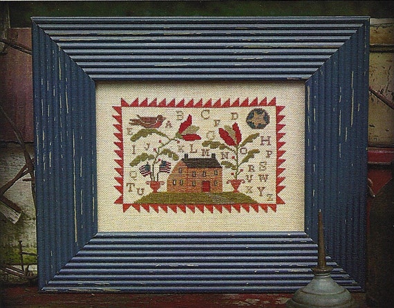 Primitive Folk Art Cross Stitch Pattern: MY by PrimFolkArtShop