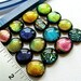 Dichroic Fused Glass Cabochons 14 to 18 mm Lot of 16 Handmade