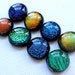 Dichroic Fused Glass Cabochons 15 to 16 mm Mix of 8