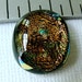 Dichroic Fused Glass Cabochon 18 X 16 mm Golden Bronze