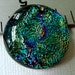 Dichroic Glass Cabochon 23 mm Round Blue Green Swirl Abstract