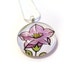 Purple Bellflower Glass Pendant with Necklace