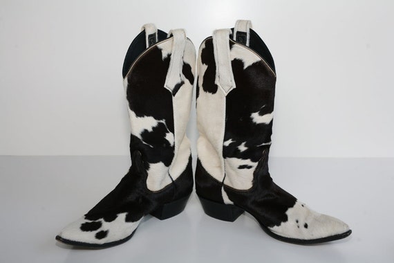 Items similar to vintage LARRY MAHAN pony hair cowboy boots on Etsy